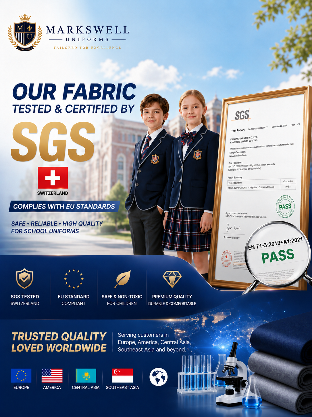 MARKSWELL SGS laboratory testing visual board